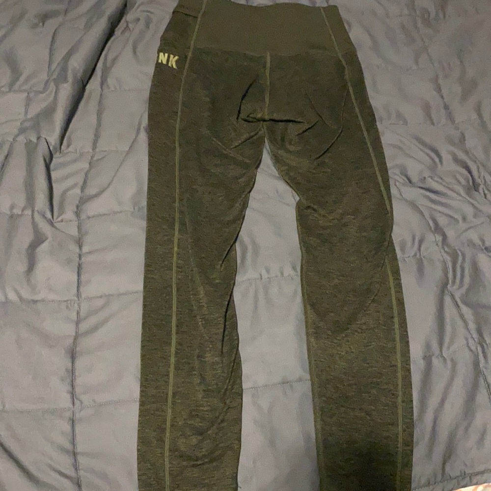 green athletic pinkVS leggings